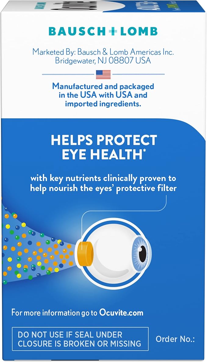 Ocuvite Adult 50+ Eye Health Vitamins and Mineral Supplements with Lutein Zeaxanthin and Omega-3 90 Soft Gels (Pack of 2)