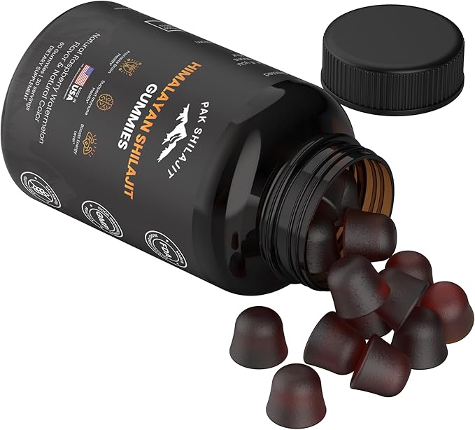 Pure Sundried Himalayan Shilajit Gummy for Men &amp Women | Organic Shilajit Gummies | Natural 85 Plus Trace Minerals Fulvic Acid | Energy Immunity | Sugar-Free 60 Healthy Gummy