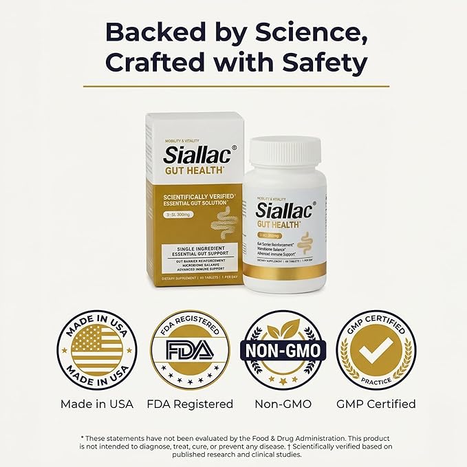 Gut Health - Gut Barrier Function Epithelial Cell Growth Immune Support Enhances Nutrient Absorption Microbiome Balance (HMO 3'-SL) (3-Pack | Best Value)