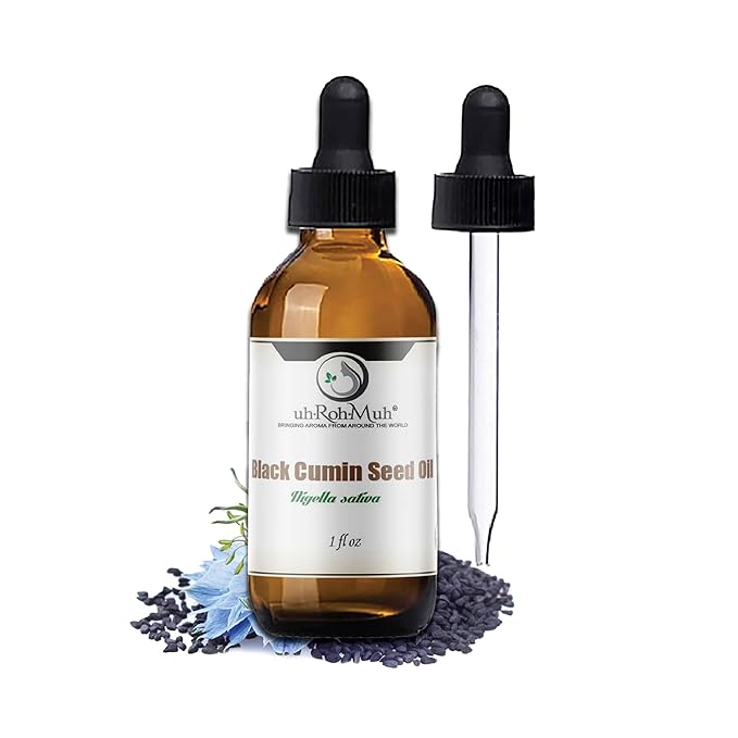 uh*Roh*Muh Premium USDA Organic Black Cumin Seed Oil – Cold-Pressed Nigella Sativa – 3% Thymoquinone (TQ Level) - 100% Pure Black Seed Cumin Oil for Skin Hair and Immune Support (1 Fl Oz)
