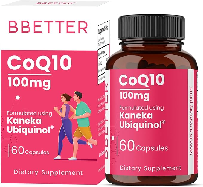 BBETTER CoQ10 – 100 mg with Kaneka Ubiquinol® Active Form of Coenzyme Q10 -Supports Cellular Health &amp Natural Energy Production- High-Absorption Formula - 60 Softgels