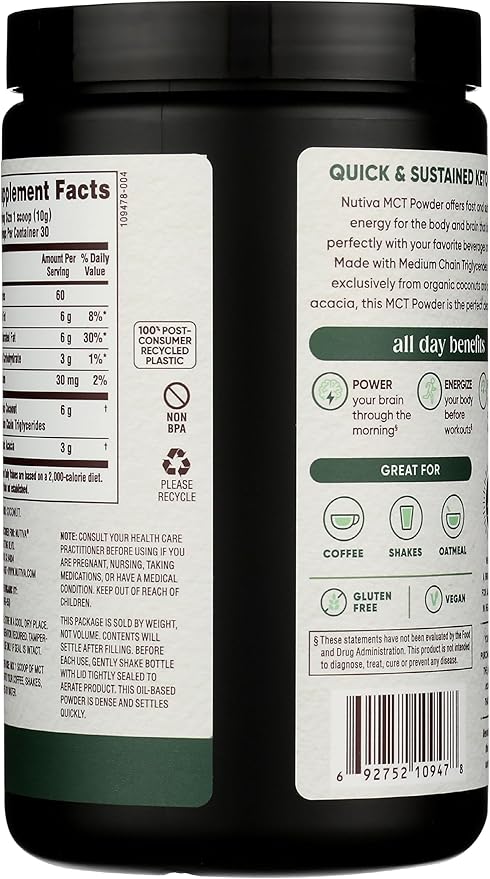 Nutiva Organic MCT Powder 10.6 Ounce