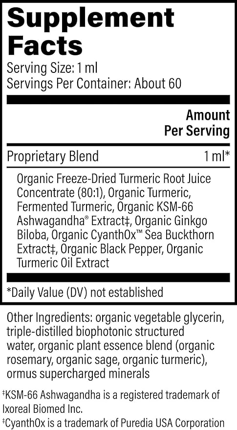 Global Healing Center Brain Health - USDA Organic Brain Supplements for Memory &amp Focus - Nootropics Supplement to Combat Mental Fog Advanced Focus Factor for Adults Extra Strength - 2 Fl Oz