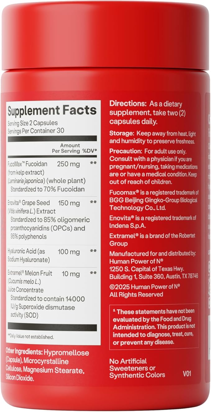 Humann Cardiovascular Health Daily 4-in-1 Vascular &amp Blood Pressure Support Grape Seed Extract Capsules &amp Hyaluronic Acid Circulation Supplements Plant-Based Non-GMO 60 Capsules