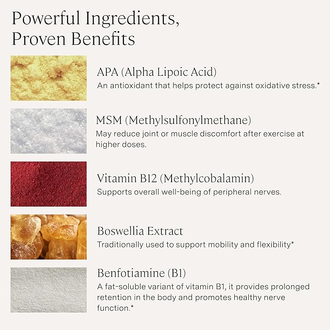 Stonehenge Health Dynamic Nerve Supplement - Supports Nerve Function in Fingers Toes Hands and Feet with Alpha Lipoic Acid ALA Benfotiamine Pea Robust B Complex Boswellia
