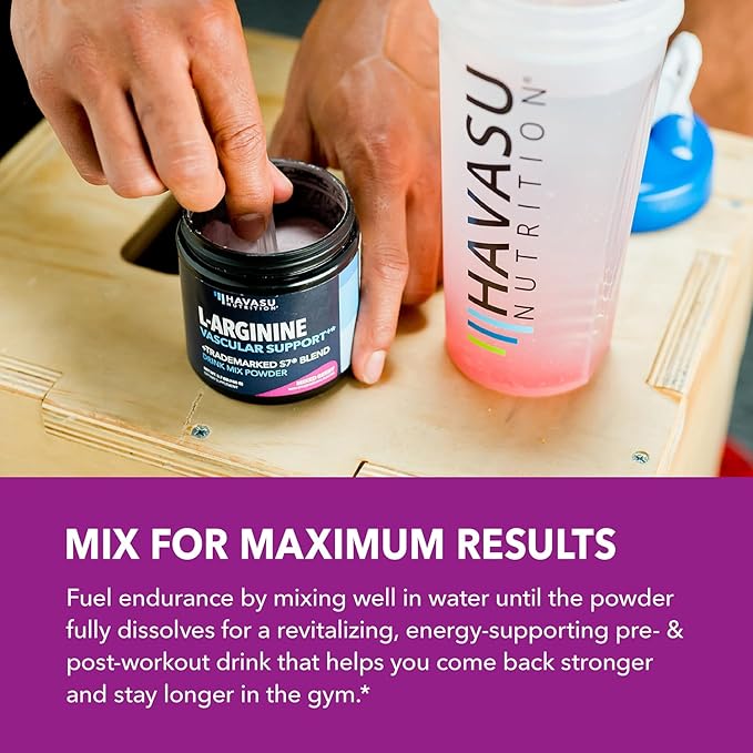 L-Arginine Powder - Nitric Oxide Supplement for Men and Women with L-Citrulline and Beet Root - Pre and Post Workout Support for Endurance and Recovery - Mixed Berry Flavor 1 Month Supply (30 Scoops)