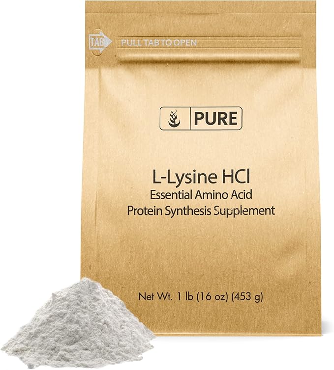 PURE ORIGINAL INGREDIENTS Vitamin C and L-Lysine HCL Bundle Dietary Supplement Non-GMO