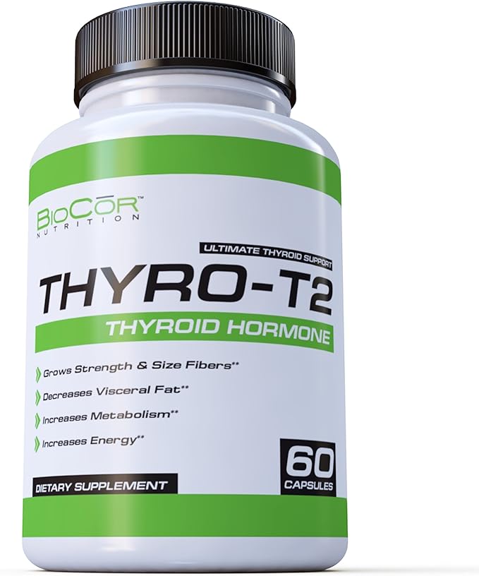 Thyro-T2 Thyroid Hormone Fat Burner Supplement - Boost Metabolism and Lose Weight (60 Capsules - 1 Month Supply)