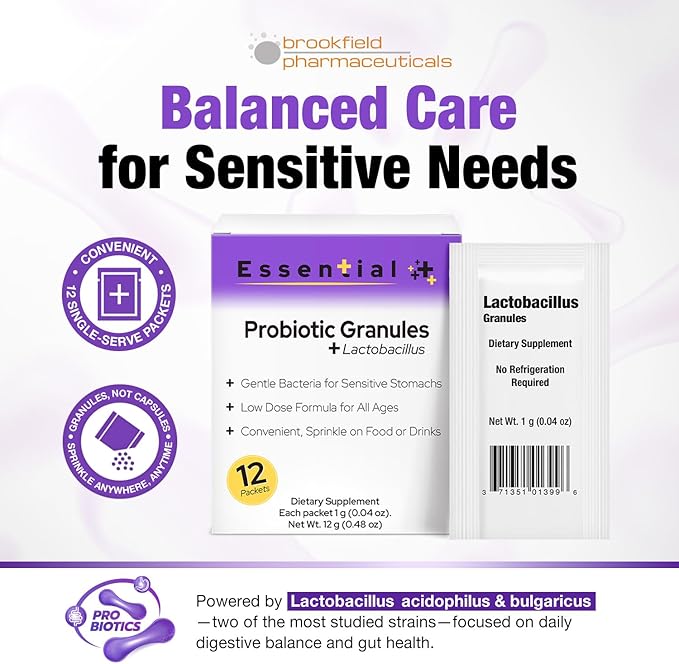 Lactobacillus Probiotics for Women and Men 12 Packets with Lactobacillus Acidophilus &amp Bulgaricus Probiotic Dietary Supplements Granules for Daily Gut Support Digestive Health &amp Internal Bal