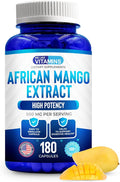 We Like Vitamins African Mango Extract 500mg -180 Capsules - 6 Month Supply of African Mango Capsules – Supports Metabolism of Fat and Digestive Health
