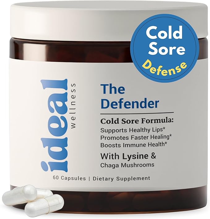 L-Lysine Cold Sore Treatment For Lips With Immune Support - L Lysine 1000mg Capsules Chaga Bee Propolis Vitamin C Zinc &amp Licorice Root Extract - Non-GMO Vegetarian 60 Capsules for Men and Wo