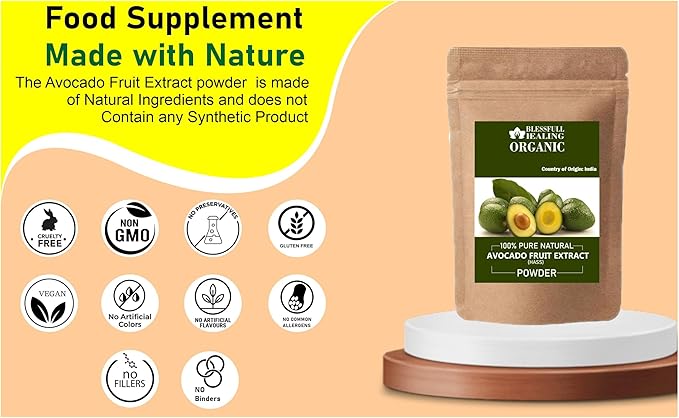 Blessfull Healing Organic Avocado Fruit Extract Powder 100% Pure Natural 300 Gram / 10.58 oz