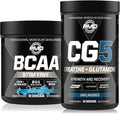 PMD Sports CG5 - Premium Creatine and L-Glutamine Powder (60 Servings) &amp PMD Sports BCAA Stim Free Amino Acids for Enhanced Recovery – Blue Razz (30 Servings)