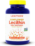 100% Natural Sunflower Lecithin Capsules | Solvent-Free | 800mg Per Capsule | Soy-Free Gluten-Free Vegan | Natural Lactation Support | Nervous System Support | 120 Vegetarian Capsules
