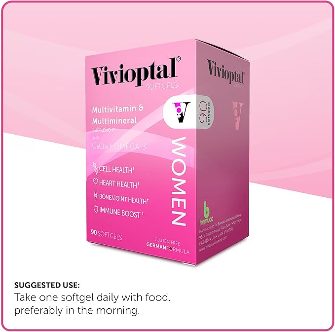 Vivioptal Women 90 Softgels - Multivitamin &amp Multimineral Supplement - CoQ10 &amp Omega-3