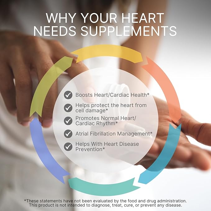 Heart Rhythm Support Supplement | Doctor-Developed | CoQ10 Magnesium &amp Vitamin C | Supports Normal Heartbeat &amp Cardiovascular Health | Vegan Non-GMO | Made in USA | 60 Capsules – 30 Day Supp