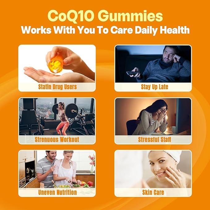 NEVISS Sugar Free CoQ10-250mg Filled Gummies + 5 Types of Magnesium 400mg Sugar Free Magnesium Filled Gummies for Adults 60 Counts