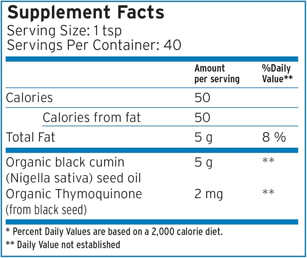 Zatik Naturals - Black Cumin Seed Oil - Cold-Pressed USDA Certified Organic Vegan Gluten-Free Non-GMO 6.76 fl oz 200 ml