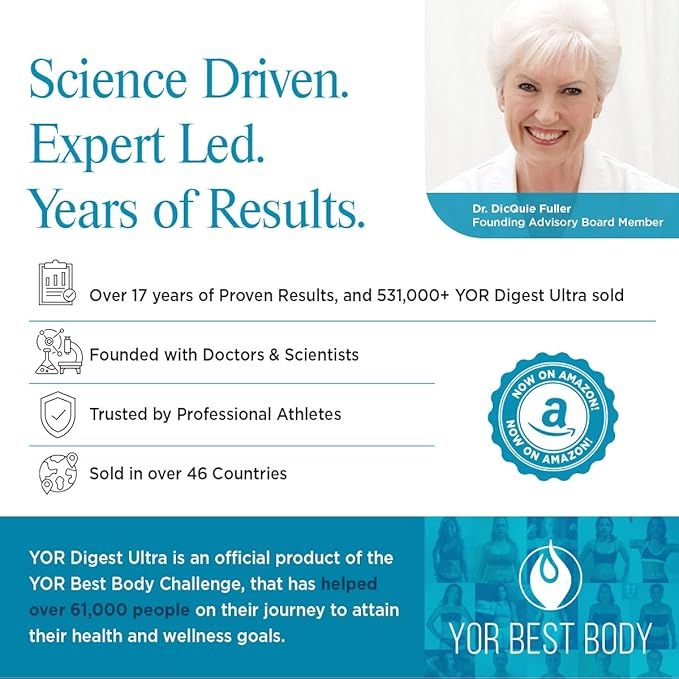 YOR DIGEST ULTRA - Digestive Enzymes for Bloating &amp Digestion Gut &amp Digestive Health Max Strength Instant Relief Gentle 15 Plant-Based Enzymes Vegan Gluten-Free Helps Digest Large Meals
