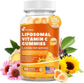Liposomal Vitamin C Gummies for Adults 1200mg Chewable Vitamin C Supplement with Elderberry Zinc Iron &amp Folate etc - for Immune Support Energy &amp Cell Health Sugar Free Orange Flavor 60 G