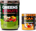 Nutrology Greens &amp Fruits Powder-Naturally Sourced Superfood Chocolate (30 Servings) BCAA Natural Plant Based BCAA Powder Orange Coconut Flavor (30 Servings)