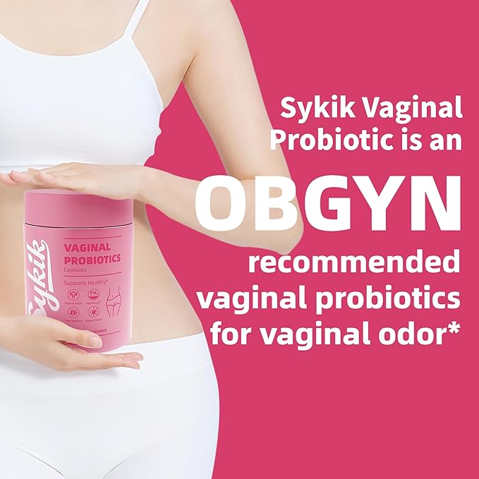 Sykik Women's Vaginal Probiotics with Prebiotics &amp Lactobacillus Blend pH Balance 60 Count
