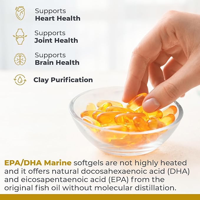 Premier Research Labs EPA DHA Marine Softgels - Omega 3 Fish Oil EPA DHA Omega 3 Supplement Fatty Acids for Women &amp Men Natural - 90 Softgel Capsules