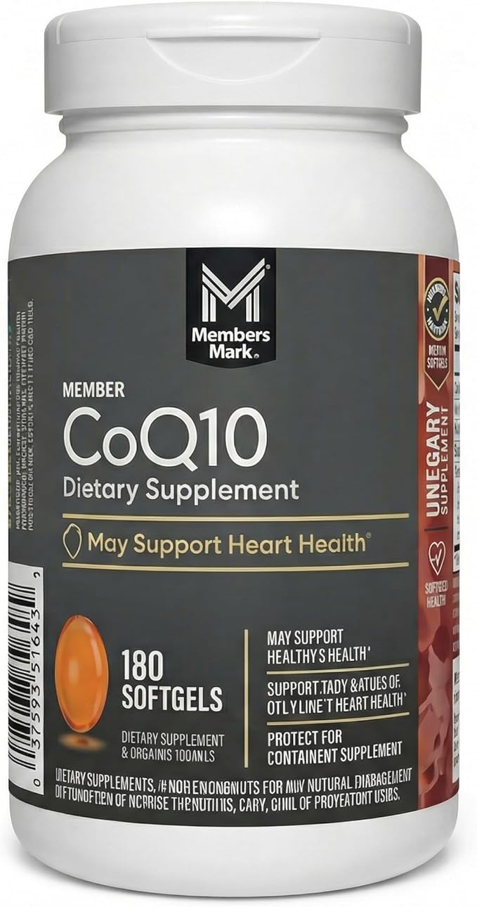 CoQ10 200mg Softgels 180 Count Coenzyme Q10 (Ubidecarenone) Co Q 10 200 Mg Q10 Daily Use Format