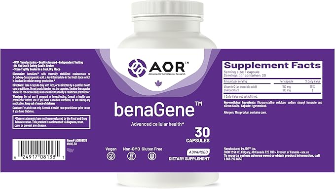 Advanced Orthomolecular Research AOR Benagene Capsules 30 Count