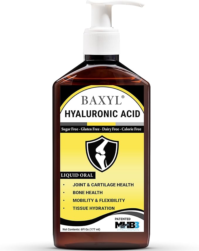 BAXYL - Liquid Hyaluronic Acid for Joint Relief Supplement (Vegan Gluten-Free Non-GMO Patented Oral MHB3)