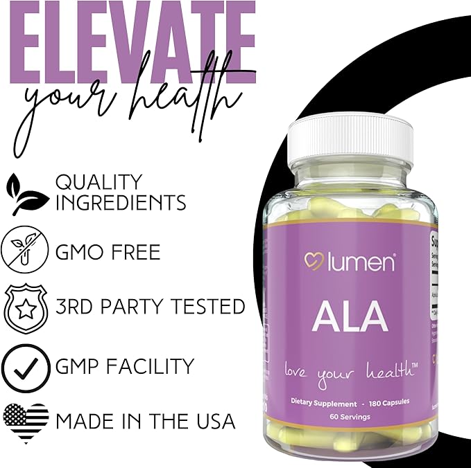 Lumen Naturals ALA for Women - 975mg Per Serving - 180 Count - 60 Servings