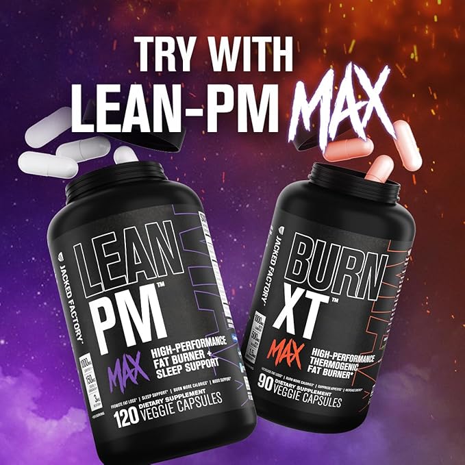 Jacked Factory Burn-XT Max - High-Performance Thermogenic Fat Burner &amp Appetite Suppressant for Weight Loss w/PurCaf Organic Caffeine MitoBurn Green Tea Acetyl L Carnitine &amp More - 90 Capsu