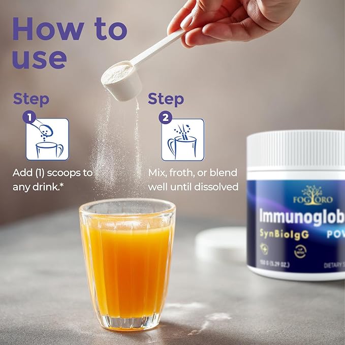 Fogoro IgG Immunoglobulin Supplement – Low-Calorie Lactose-Free Casein-Free Formula with L-Glutamine &amp N-Acetyl-D-Glucosamine – Colostrum Alternative