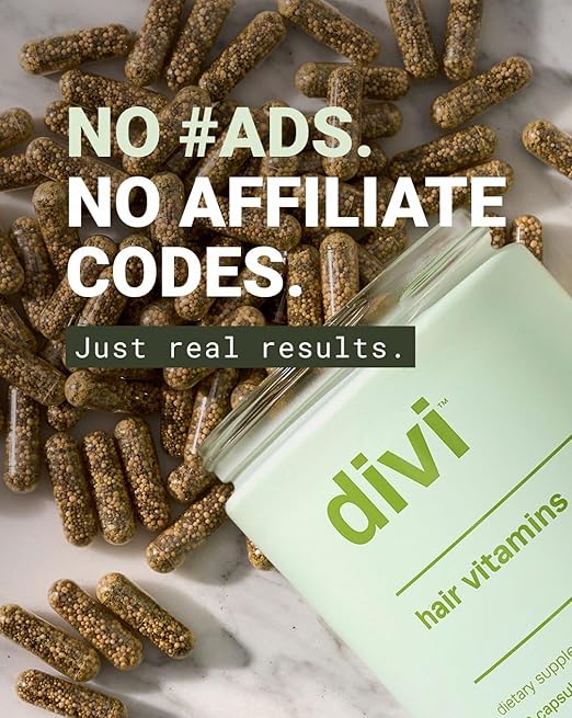Divi Hair Growth Vitamins for Women and Men - Made with Clean Vegan and Science-Backed Ingredients - Promotes Hair Growth Reduces Shedding Boosts Thickness and Fullness - 30 Day Supply 60 Count