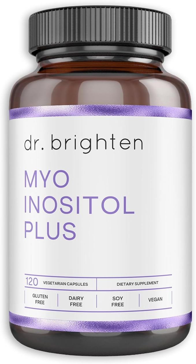 Dr. Brighten Myoinositol Plus - Doctor Formulated Ratio of Myo- and D-Chiro-Inositol to Support PCOS Symptoms Hormone Balance Healthy Ovarian Function and Regular Menstrual Cycles