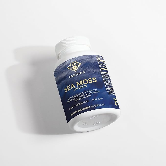 Sea Moss Capsules - 1400mg - 60 Capsules - Irish Sea Moss Advanced Superfood with Bladderwrack &amp Burdock Root - High-Potency Vegan Made in The USA - for Digestive Immune Thyroid Support