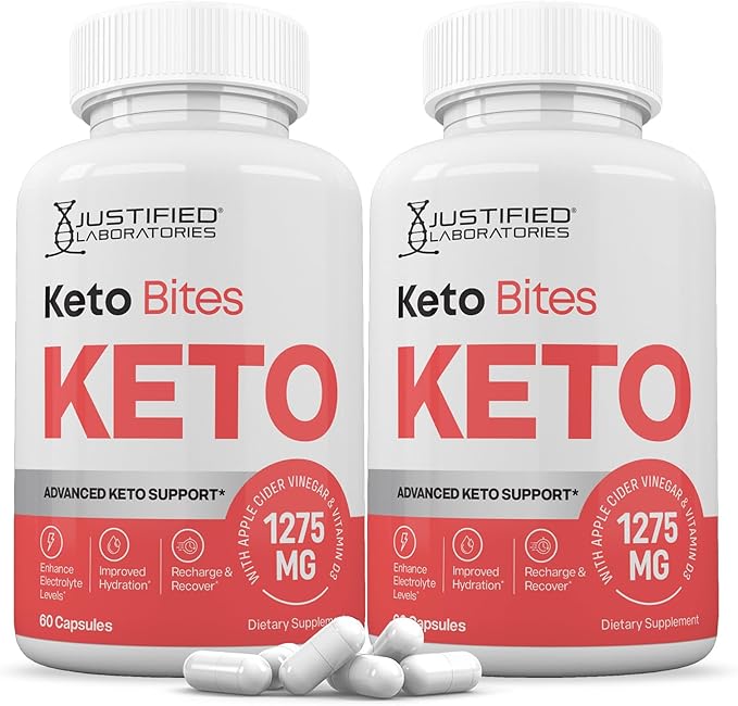 Justified Laboratories (2 Pack) Keto Bites ACV Pills 1275MG Formulated with Apple Cider Vinegar Keto Support Blend Alternative to Gummies 120 Capsules