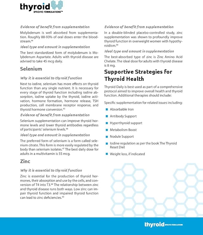 Thyroid Daily - The First Nutrient Complete Multi Designed for Optimal Thyroid Health. Thyroid Daily is Iodine Free w/ 19 Thyroid Daily Essential Nutrients for Thyroid Support.