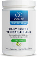 Equilife Daily Fruit &amp Vegetable Blend Superfood Antioxidant Supplement Crisp Apple Flavor with Vitamin C Fiber and 9 Essential Amino Acids Supports Energy Low Sugar Vegan 30 Servings Tub