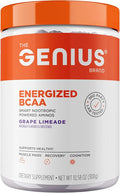 Genius BCAA Powder - 5g Vegan BCAAs L-Glutamine Cognizin &amp Rhodiola Muscle Recovery Energy Support 100mg Caffeine Pre Intra Post-Workout Nootropic Supplement for Focus &amp Performance - Grape