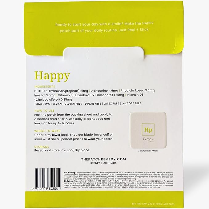 The Patch Remedy Variety Pack - 5X Patches: Happy Focus Relax Sleep with Lavender &amp Magnesium | Each Contains 30 Patches