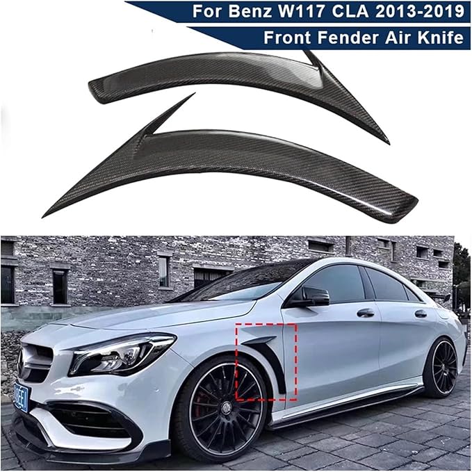 2PCS Compatible for Benz CLA Class W117 CLA180 CLA200 CLA250 2013-2019 Car Front Bumper Side Fenders Air Vent Covers Trims Parts Upgrade kit(FRP Unpainted)