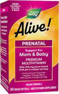 Nature's Way Alive! Complete Premium Prenatal Multivitamins for Women Healthy Eye and Brain Development* 60 Vegan Softgels