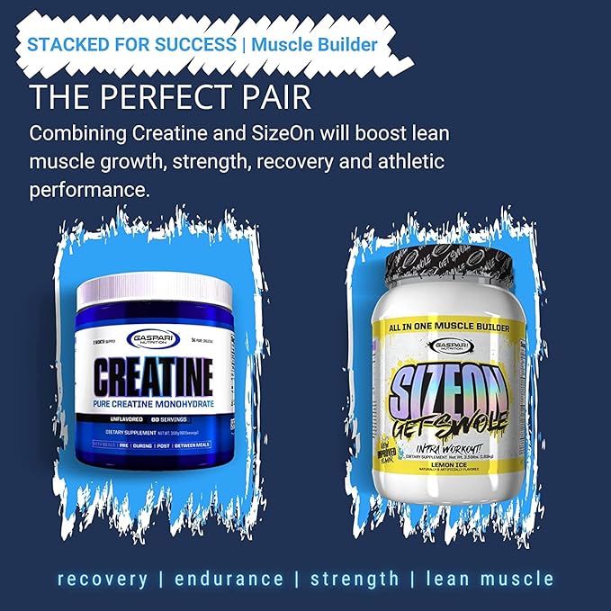 Gaspari Nutrition Pure Creatine Monohydrate 5g of Pure Creatine Boost Muscle and Size (Unflavored 60 Servings)