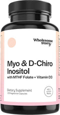 Myo-Inositol &amp D-Chiro Inositol Capsules with MTHF Folate Vitamin D| Support for Ovarian Function Hormone Balance &amp Homocysteine Levels | Fertility Supplements for Women | 40:1 Ratio