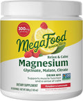 Megafood Relax + Calm Magnesium Powder - Highly Absorbable Magnesium Glycinate Magnesium Citrate &amp Magnesium Malate - Without 9 Food Allergens - Raspberry Lemonade Flavor - 7.05 Oz (50 Servings)