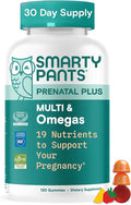 SmartyPants Prenatal Multivitamin Gummies Omega 3 (DHA/EPA) Methylfolate Biotin Vitamin D3 C Vitamin B12 B6 Vitamin A K &amp Zinc Gluten Free 120 Count (40 Day Supply)