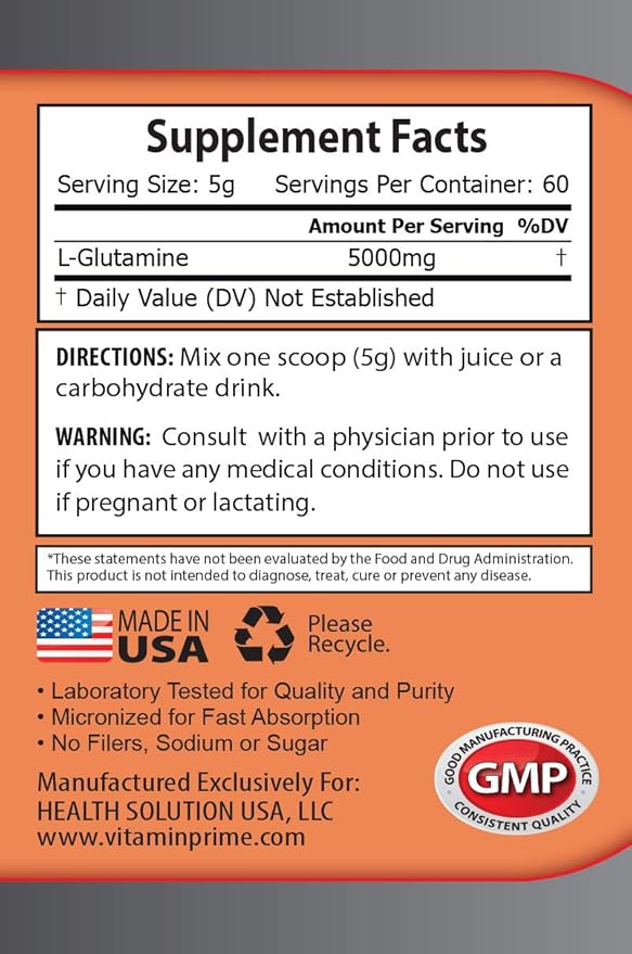 pre Workout Women Weight Loss - GLUTAMINE 5000MG Powder - 100% Pure Free Form Amino Acid - l-glutamine glutamine Powder unflavored glutamine Powder Organic Gut Health Bulk Supplements 1Can 300Gram