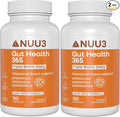 NUU3 Gut Health 365 - Digestive Enzymes &amp Probiotic Supplement for Women &amp Men - Bloating &amp Digestion Relief - Supports Gut Microbiome &amp Healthy Immune Function - 90 Capsules (Pack of