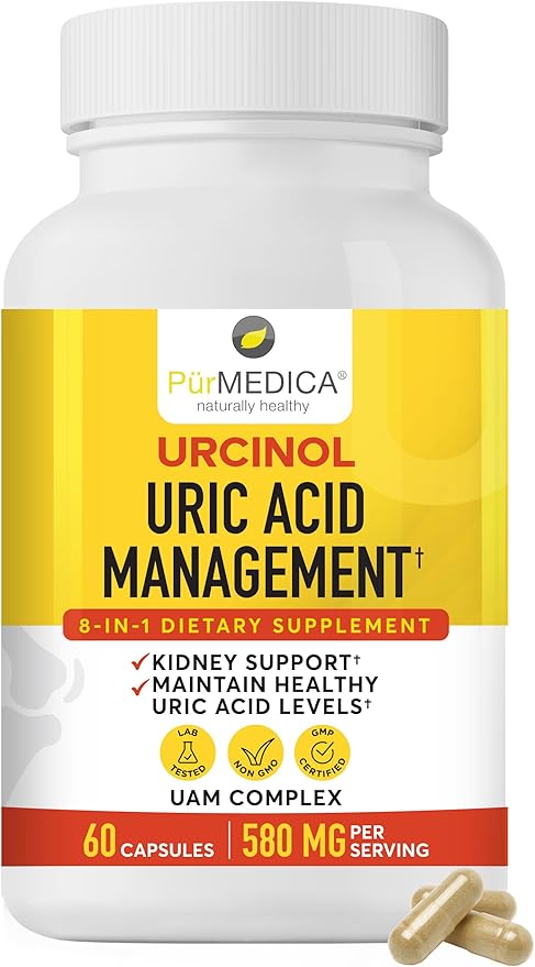 Urcinol Uric Acid Supplement for Joint Support - 60ct (Pack of 1) - Uric Acid Support Formula with Turmeric Root Acai Banaba Leaf Celery Seed Yucca Stalk